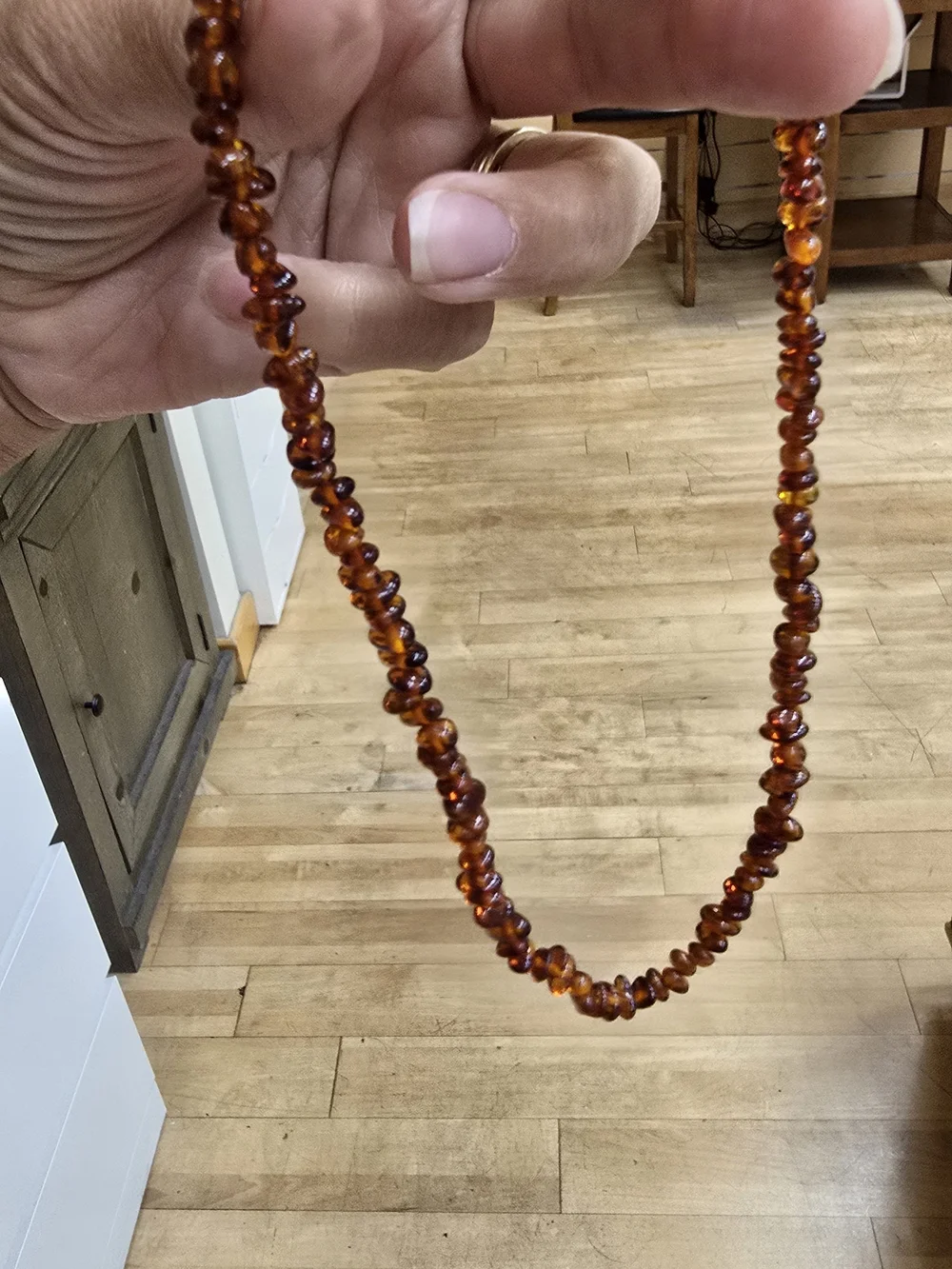 Amber Bead Necklace - Honey Brown Women's Jewelry